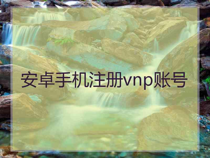安卓手机注册vnp账号
