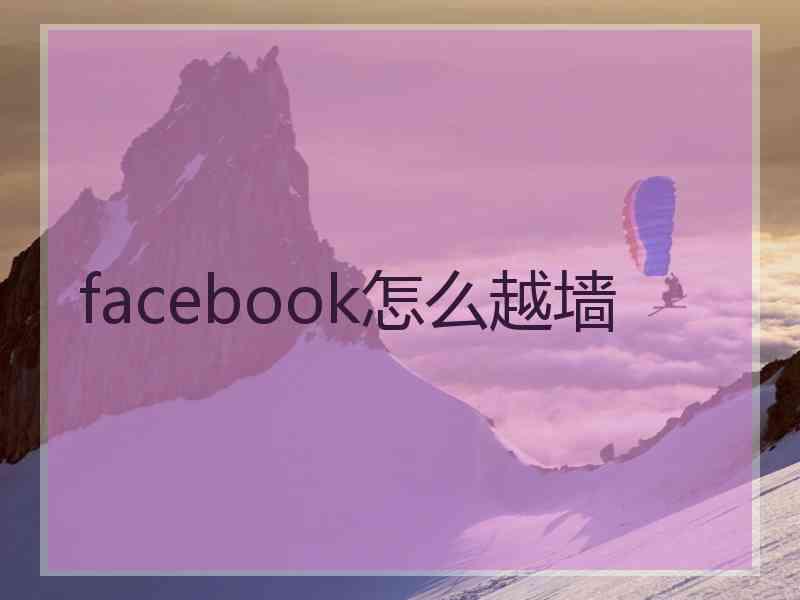 facebook怎么越墙