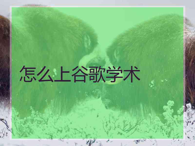 怎么上谷歌学术