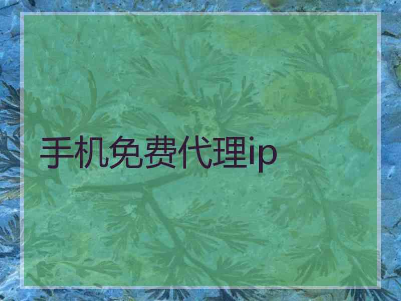 手机免费代理ip