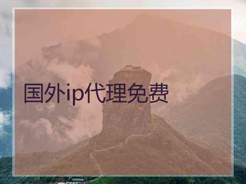 国外ip代理免费