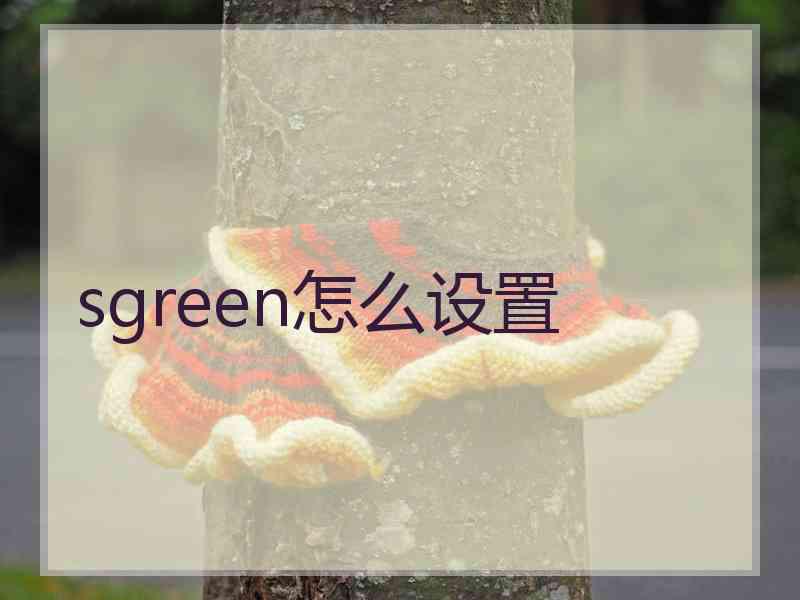 sgreen怎么设置
