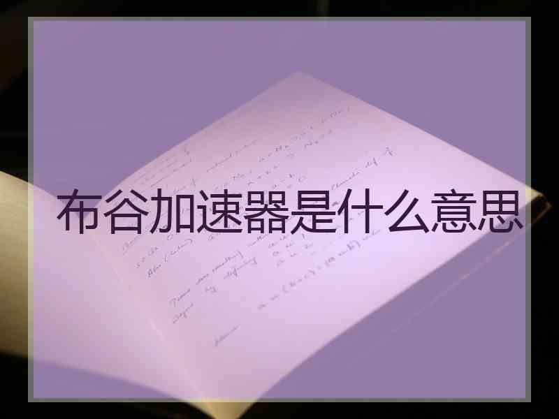 布谷加速器是什么意思