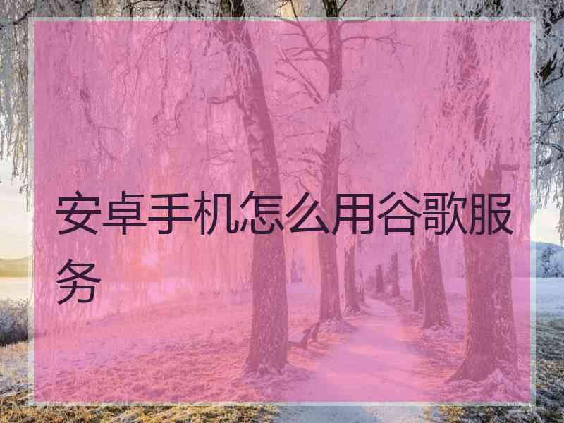 安卓手机怎么用谷歌服务