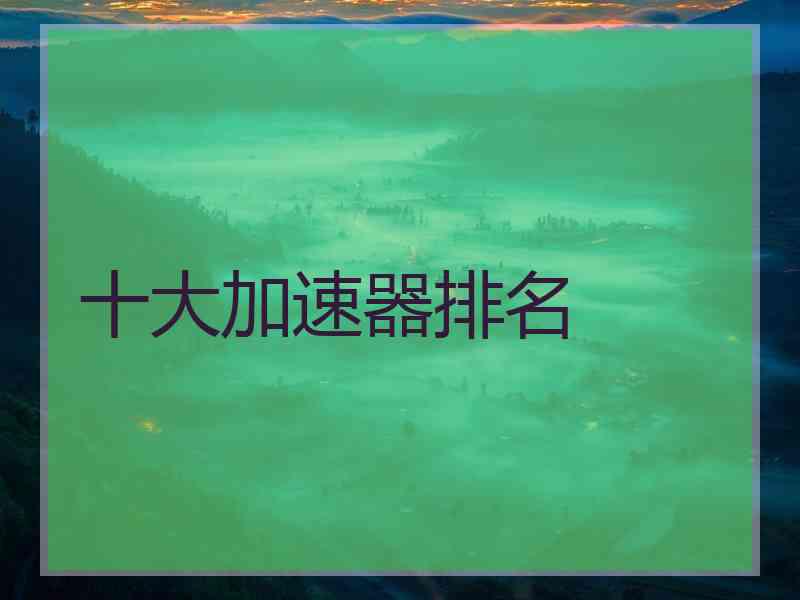 十大加速器排名