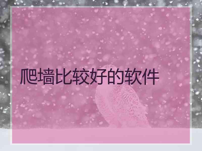 爬墙比较好的软件