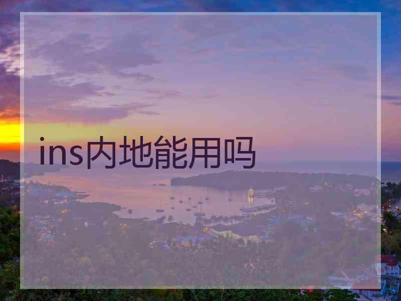ins内地能用吗