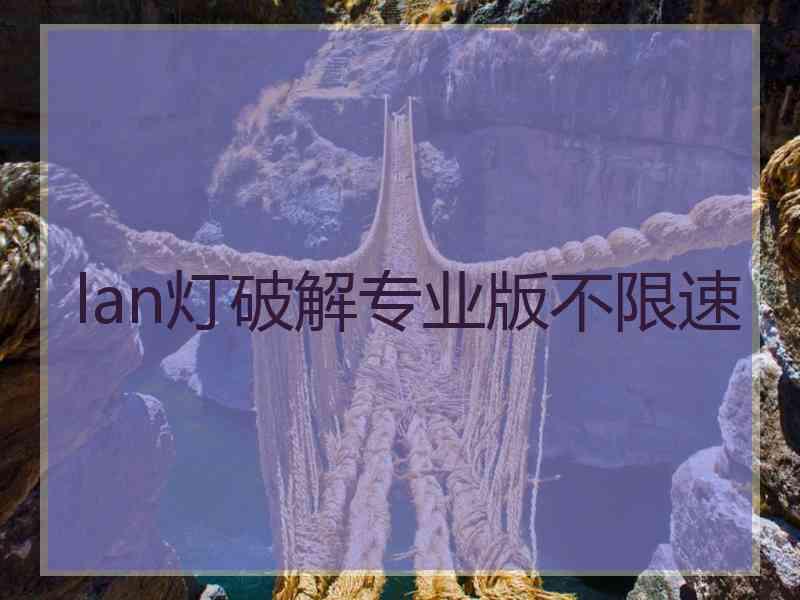 lan灯破解专业版不限速