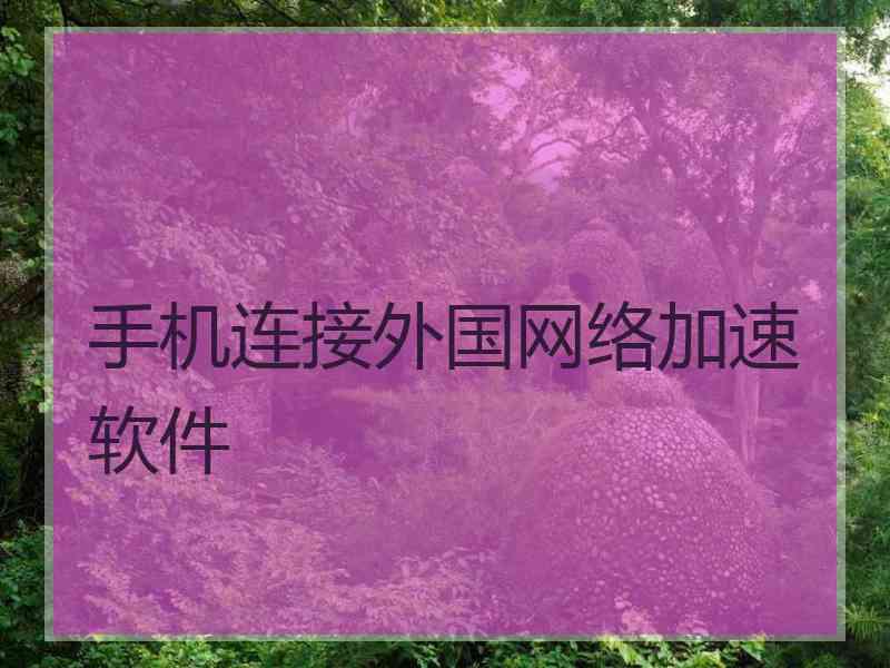 手机连接外国网络加速软件